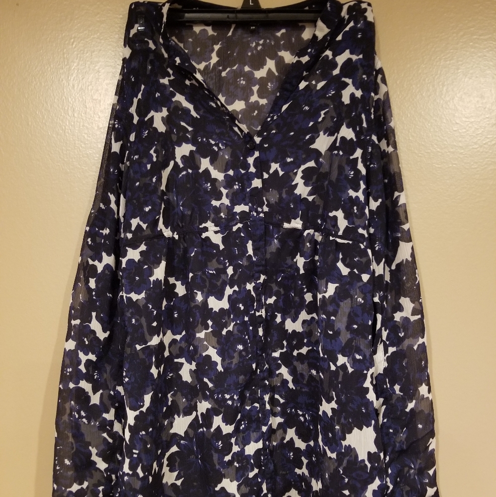 Express Sheer button up blouse XS - Picture 2 of 3